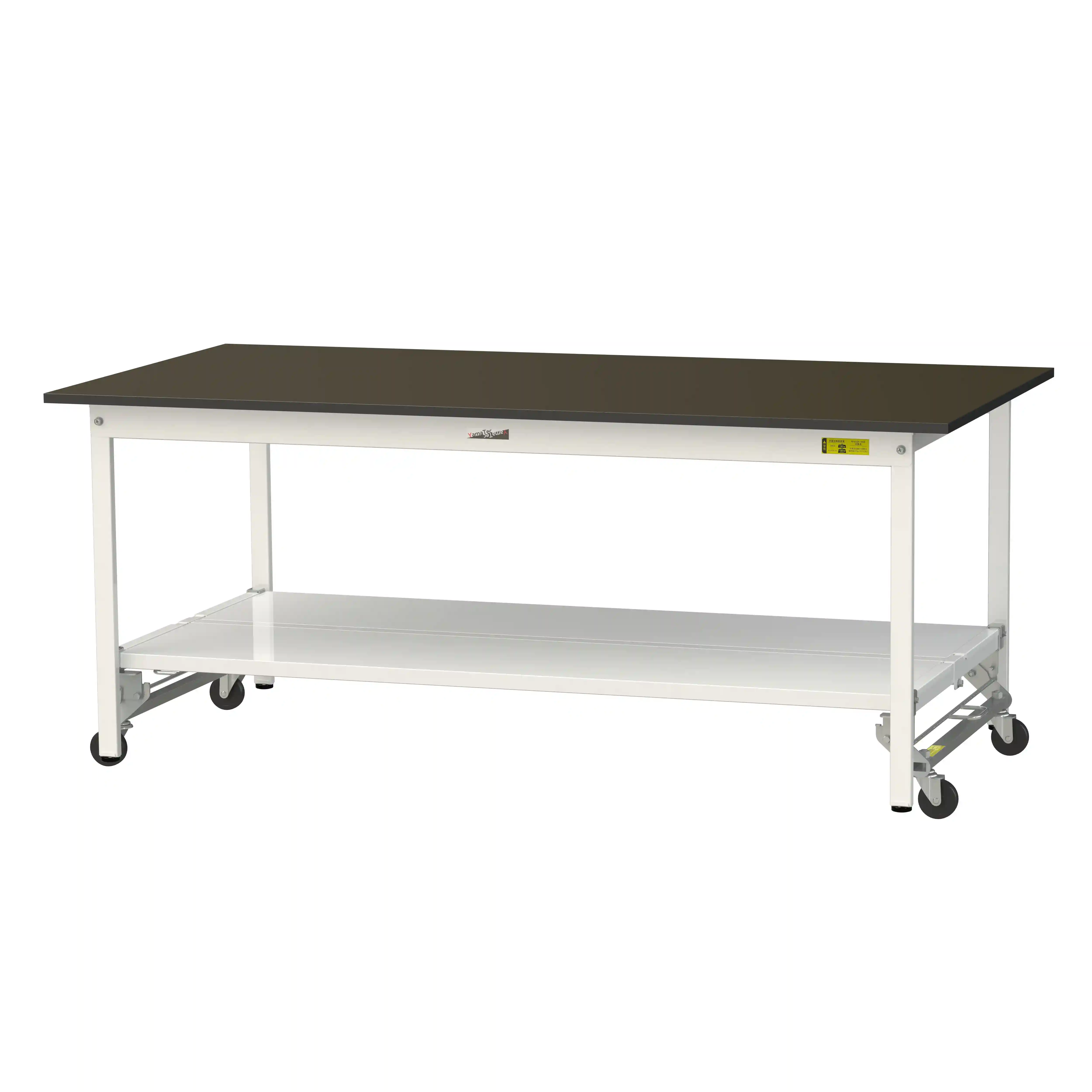 実験用ラボテーブル ワンタッチ移動タイプ H740mm（全面棚板付）