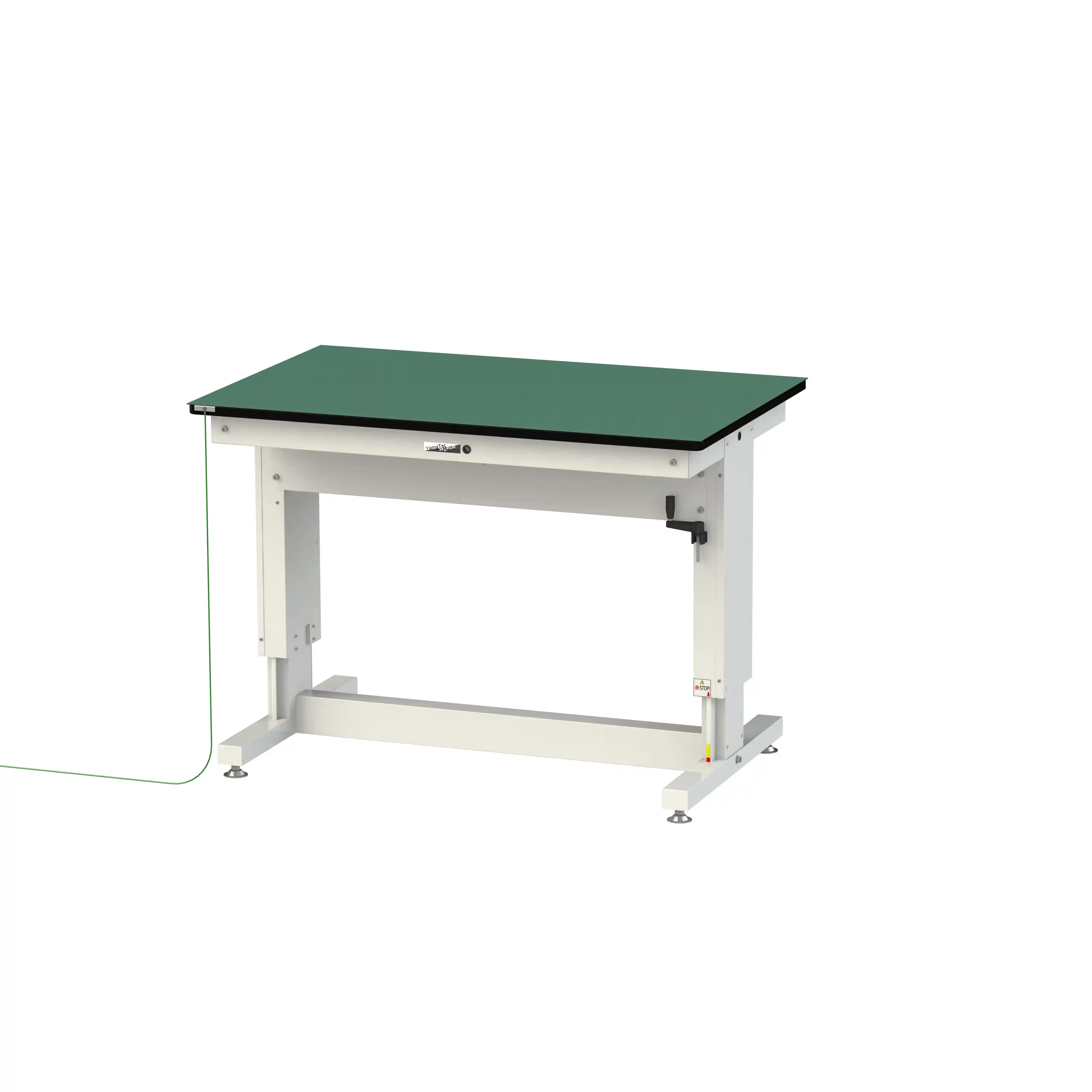 昇降タイプ 固定式 低圧メラミン天板 導電性ゴムマット貼り H715mm～H1015mm