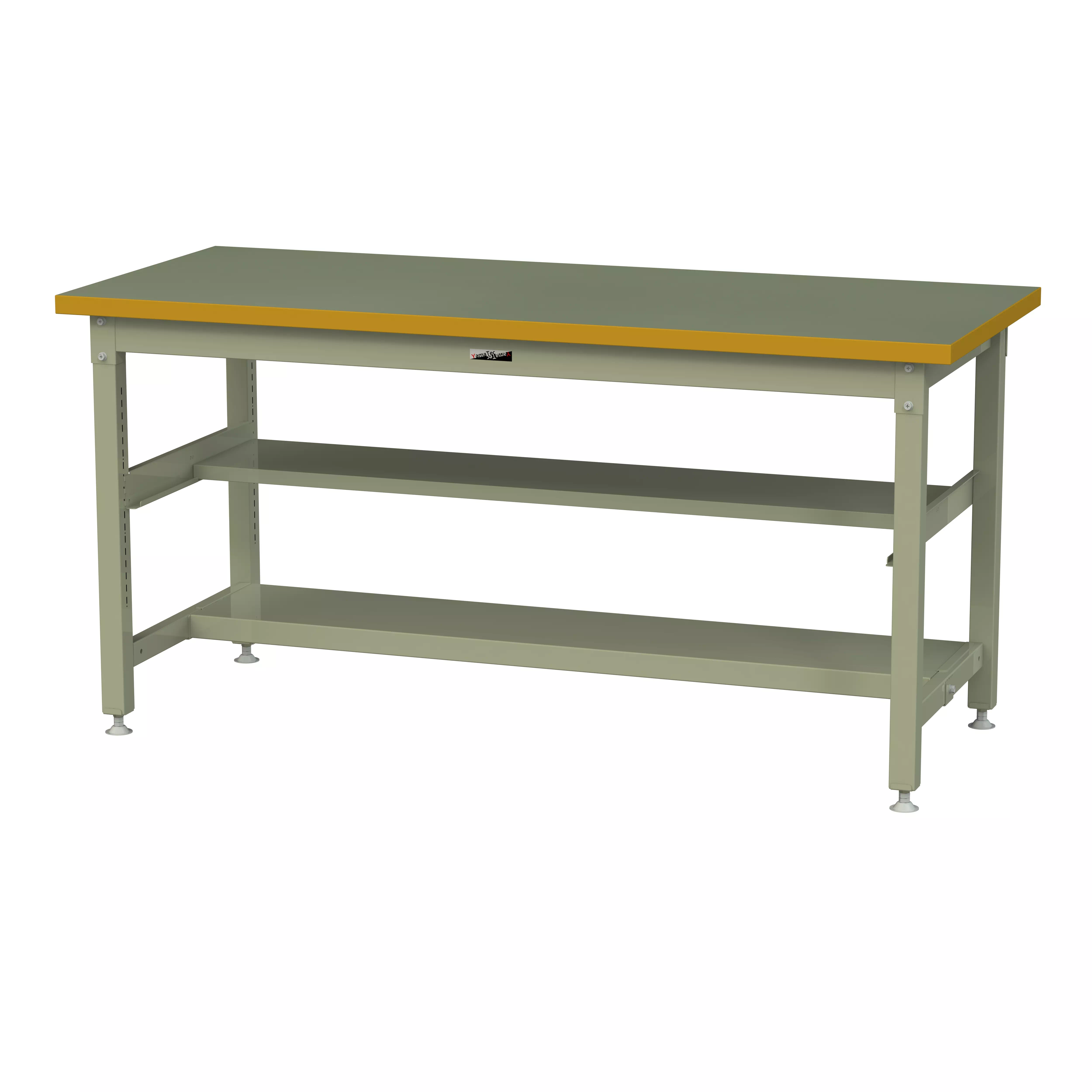 スーパータイプ 固定式 中間棚付 H900mm（上下段半面棚板）