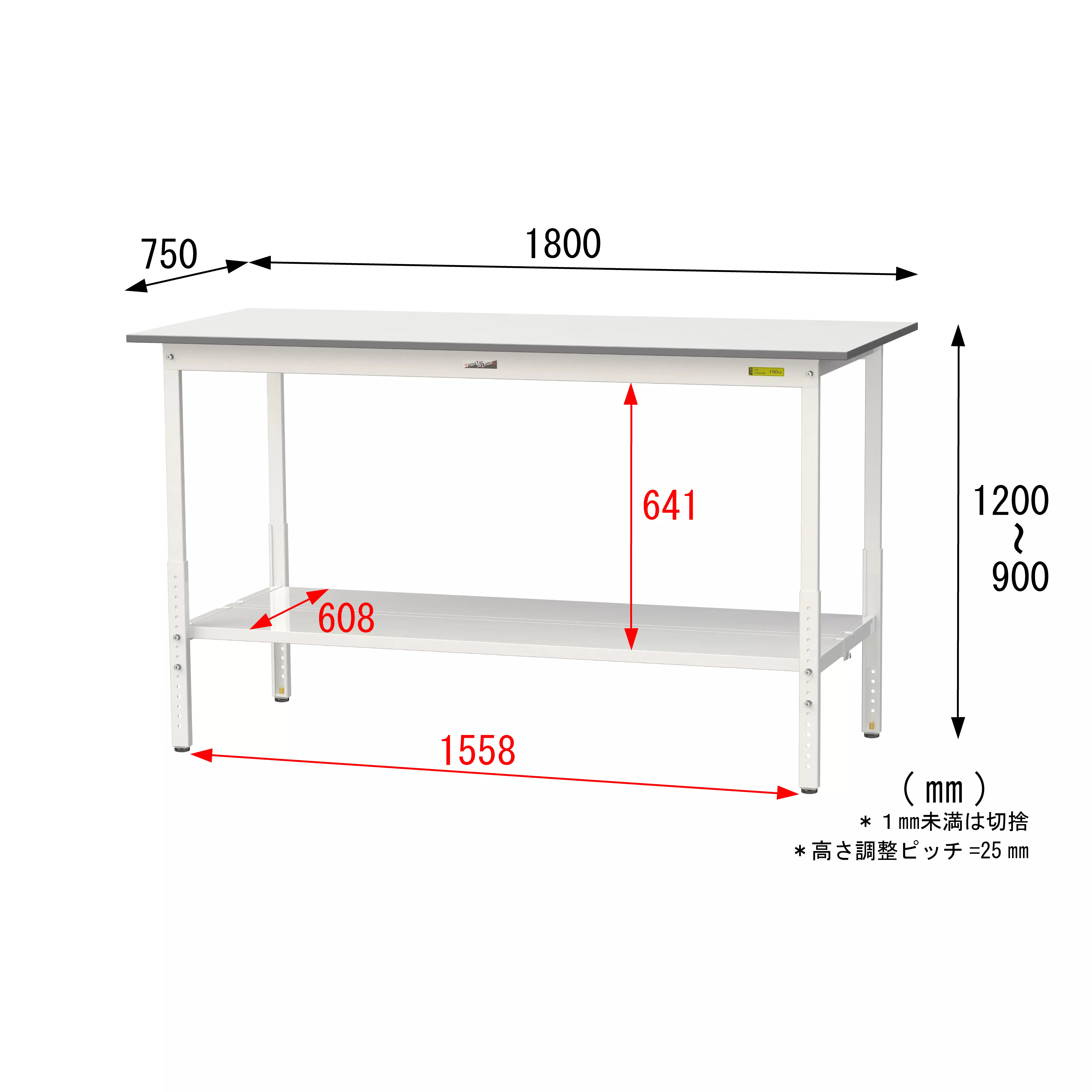 150シリーズ 高さ調整タイプ H900mm〜H1200mm(全面棚板付)