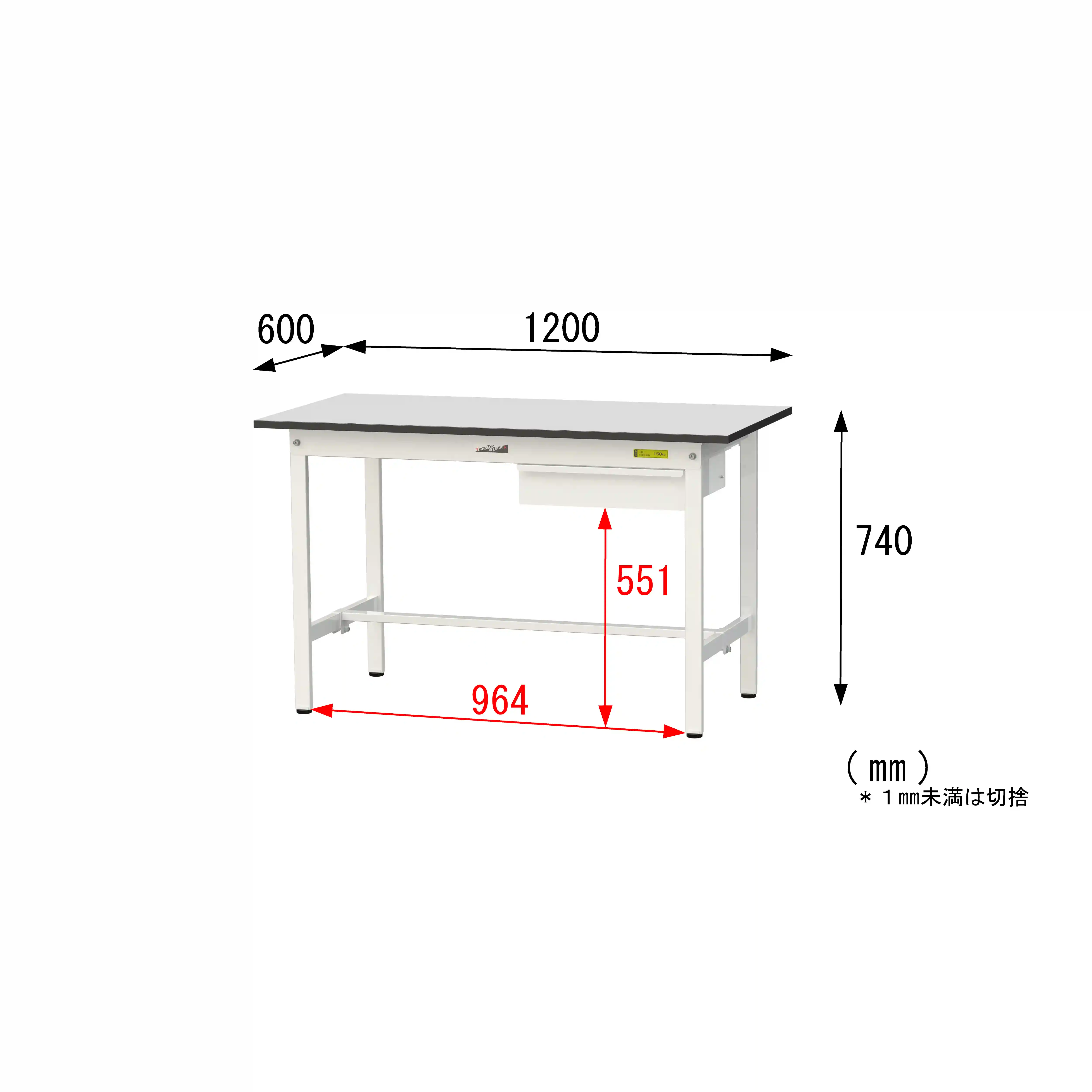 150シリーズ固定式 キャビネット付 RoHS2指令対応塩ビシート天板仕様 H740mm