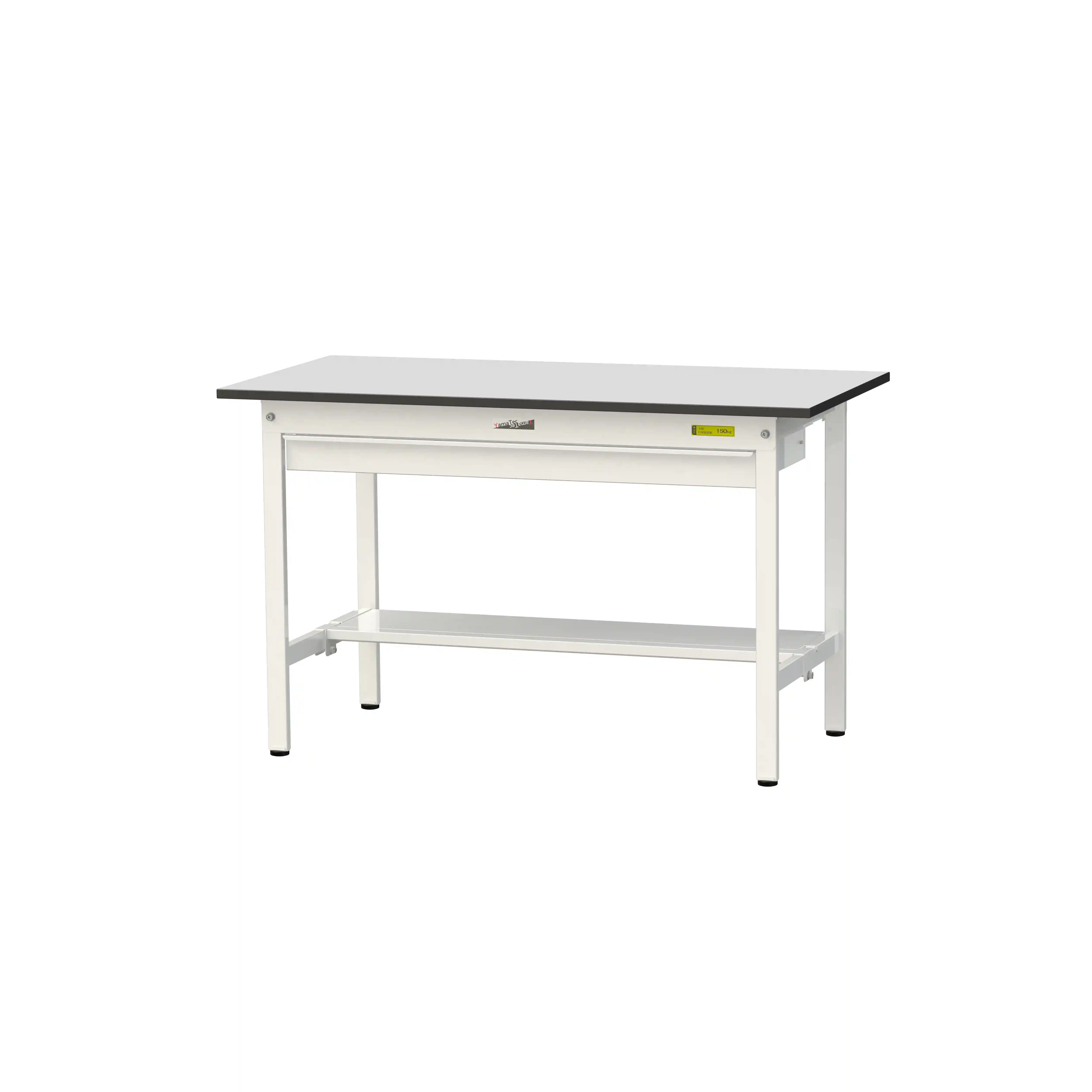 150シリーズ固定式 ワイド引出し付 RoHS2指令対応塩ビシート天板仕様 H740mm（下段半面棚板）