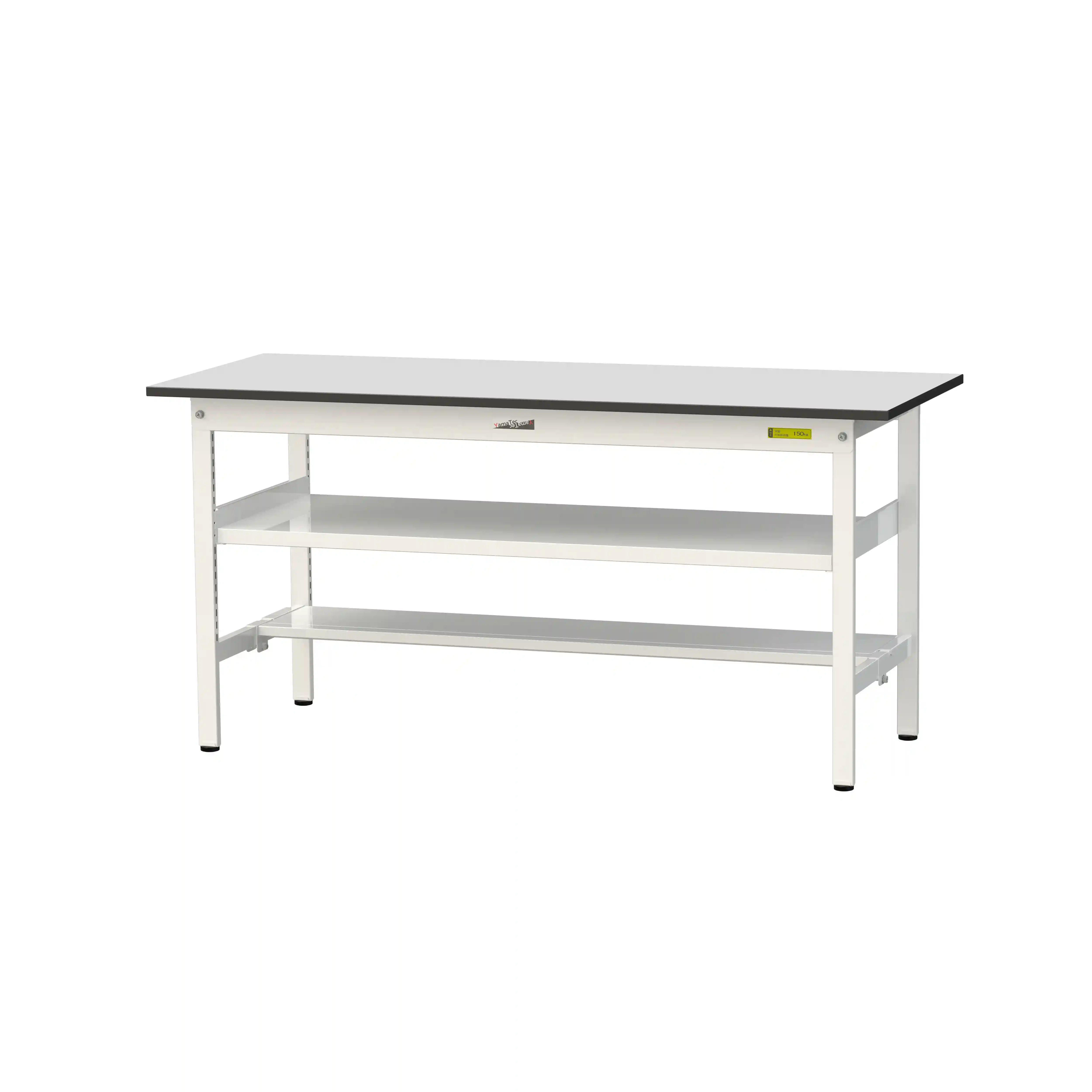 150シリーズ固定式 中間棚付 RoHS2指令対応塩ビシート天板仕様 H740mm(下段半面棚板)