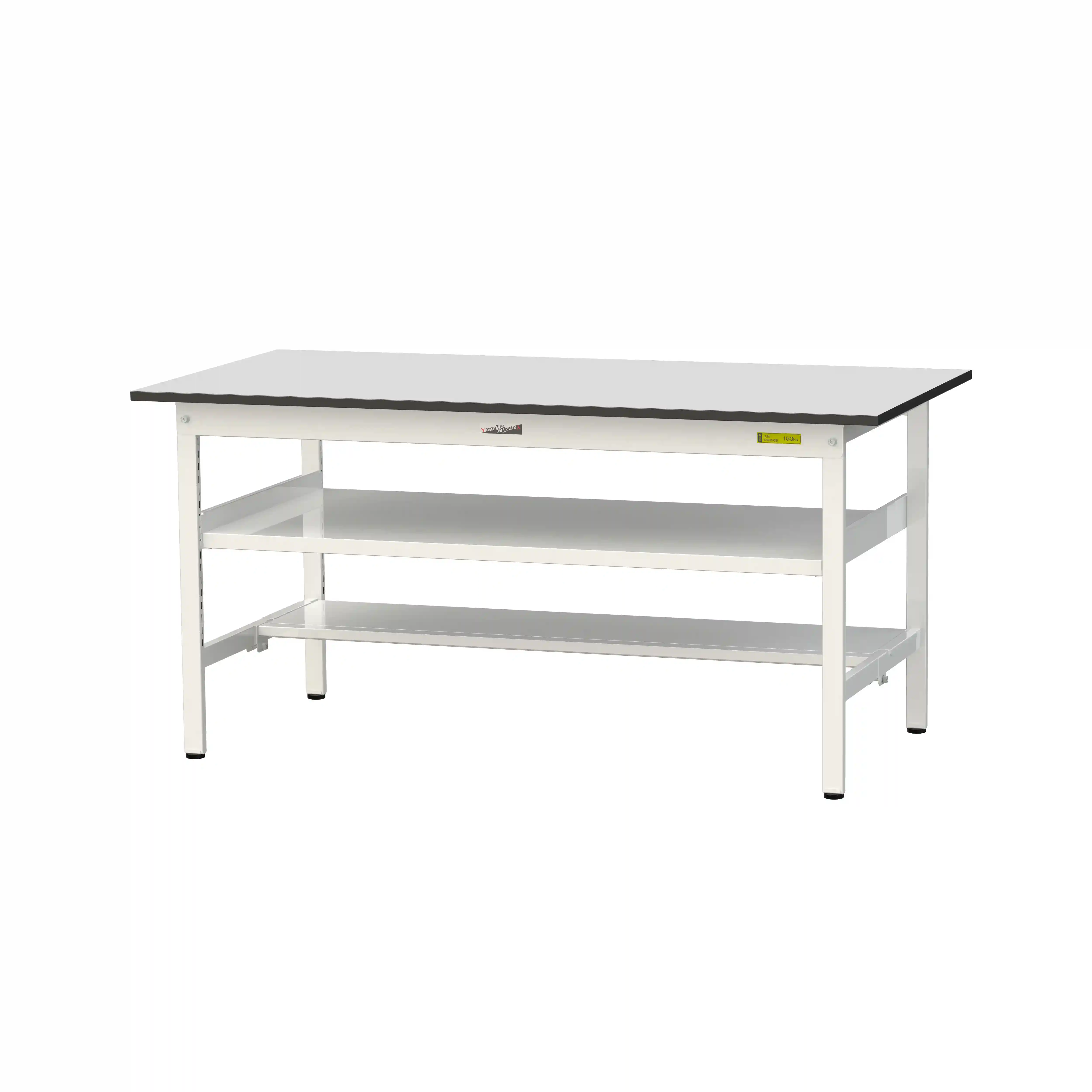 150シリーズ固定式 中間棚付 RoHS2指令対応塩ビシート天板仕様 H740mm(下段半面棚板)