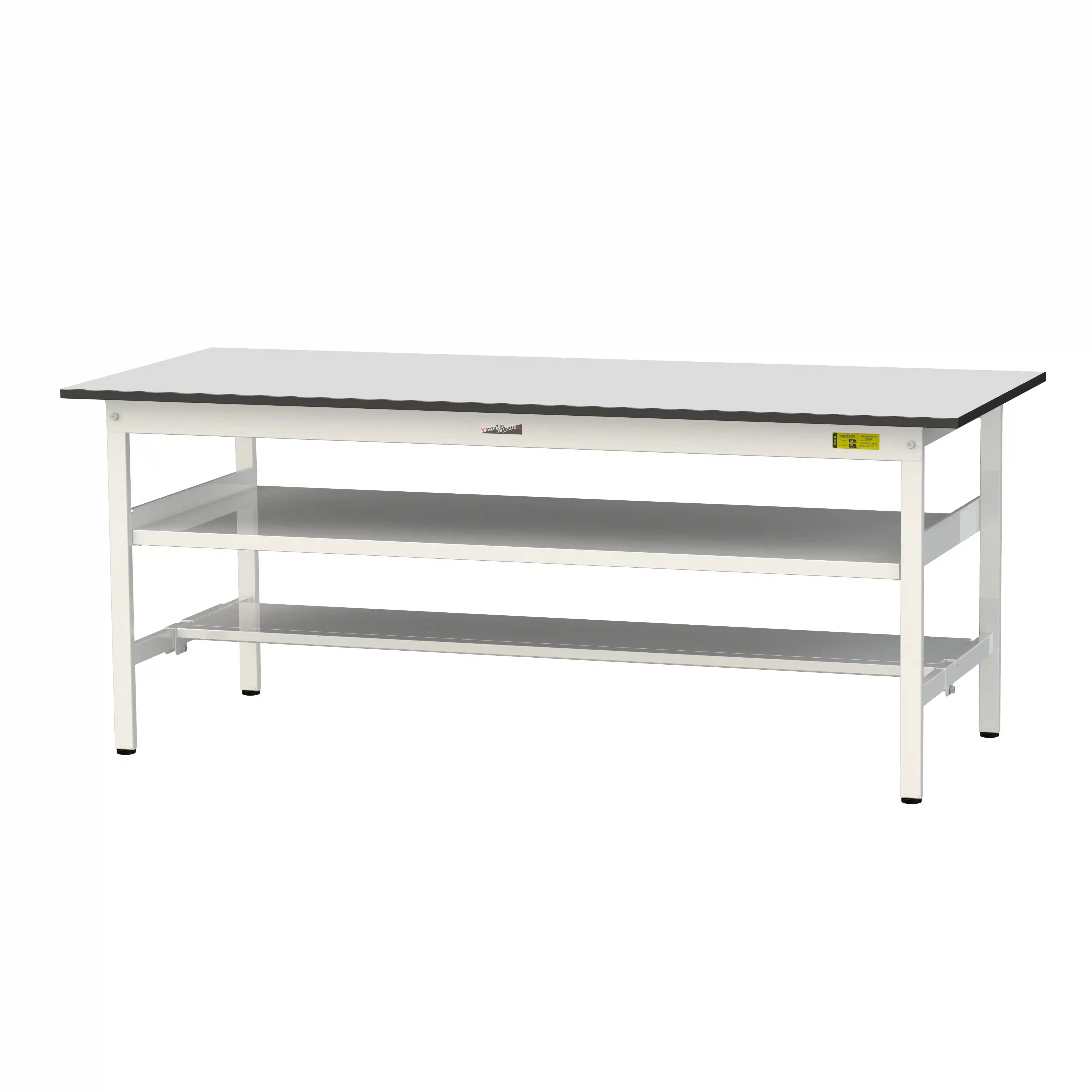 150シリーズ固定式 中間棚付 RoHS2指令対応塩ビシート天板仕様 H740mm(下段半面棚板)