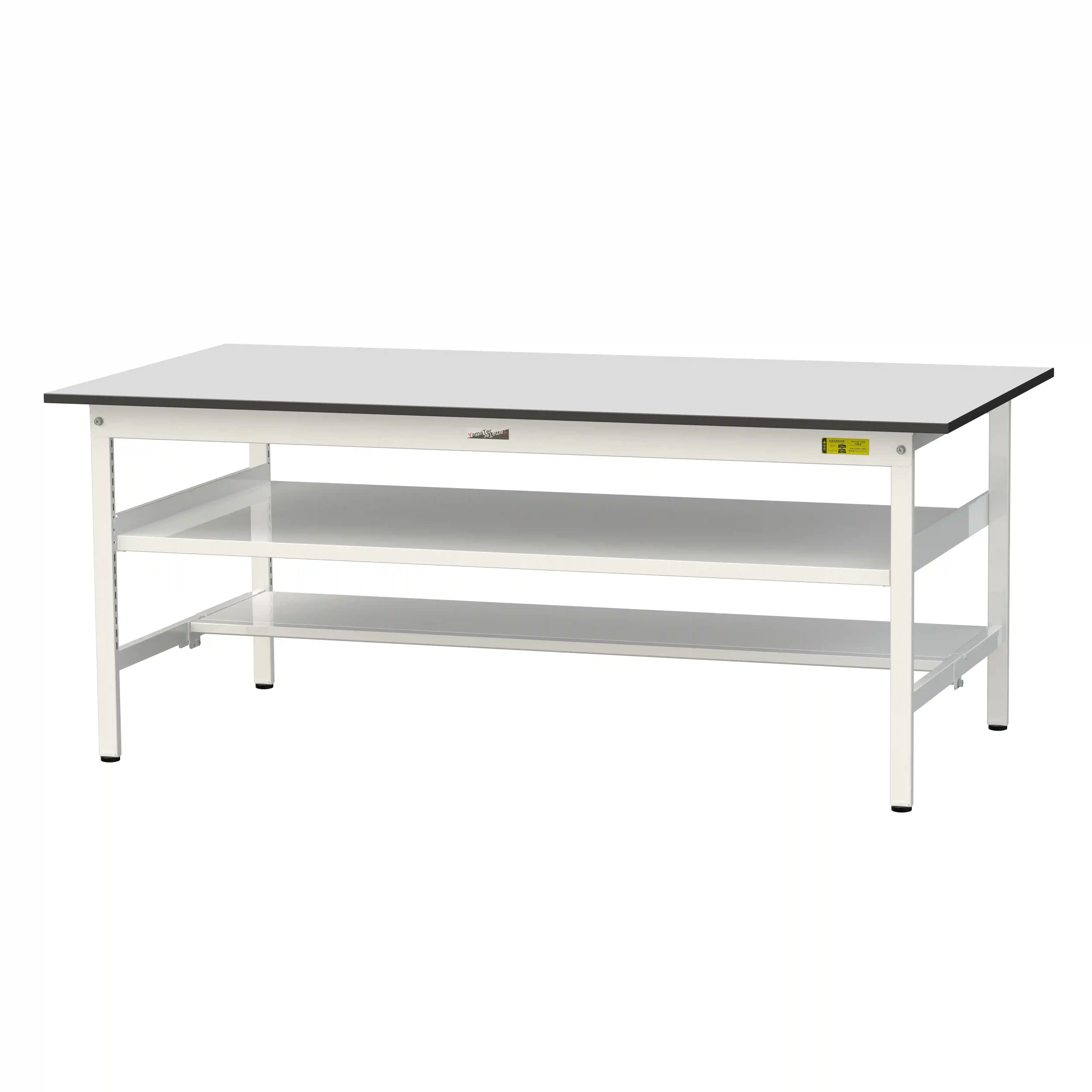 150シリーズ固定式 中間棚付 RoHS2指令対応塩ビシート天板仕様 H740mm（下段半面棚板）