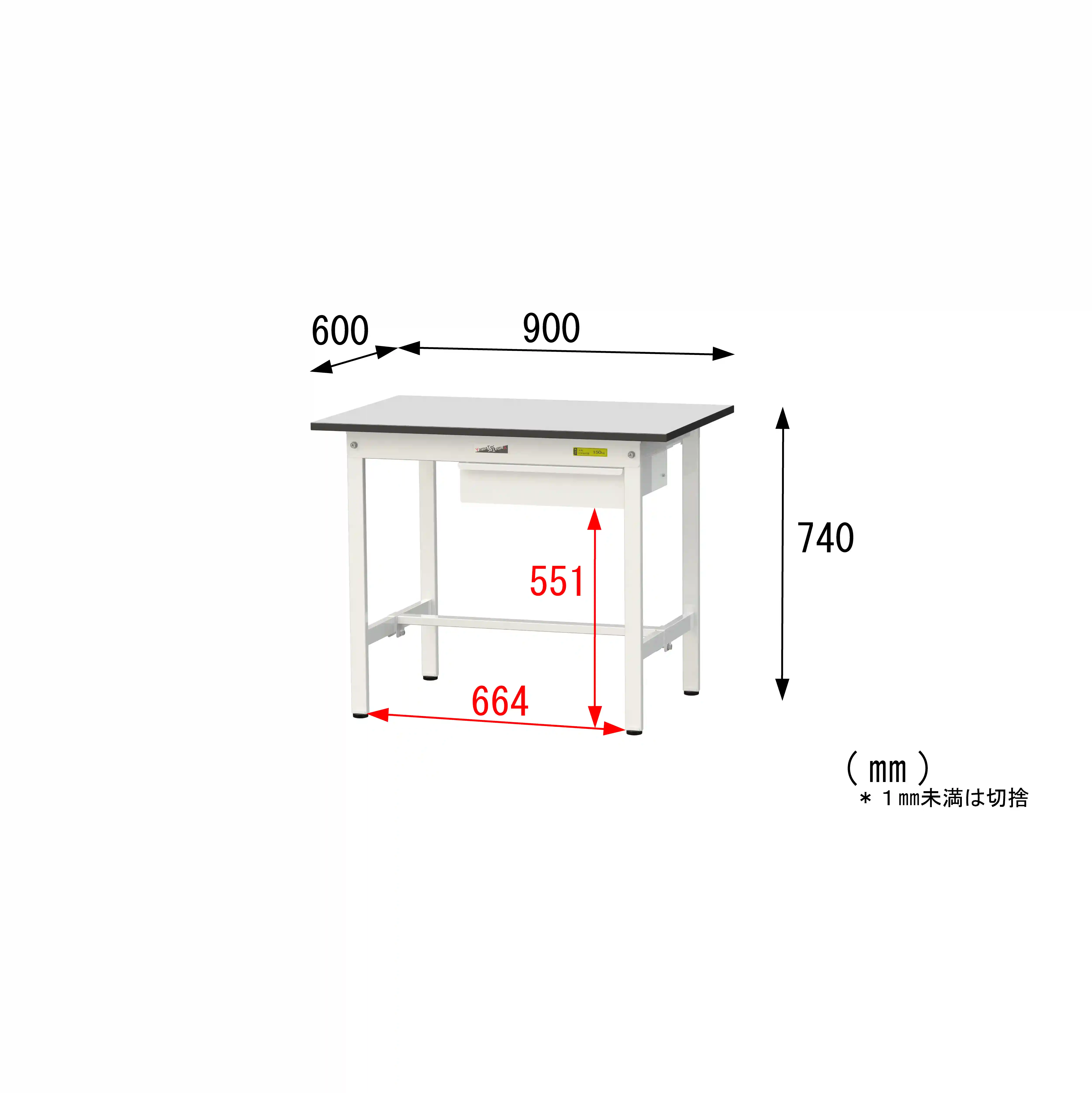150シリーズ固定式 キャビネット付 RoHS2指令対応塩ビシート天板仕様 H740mm