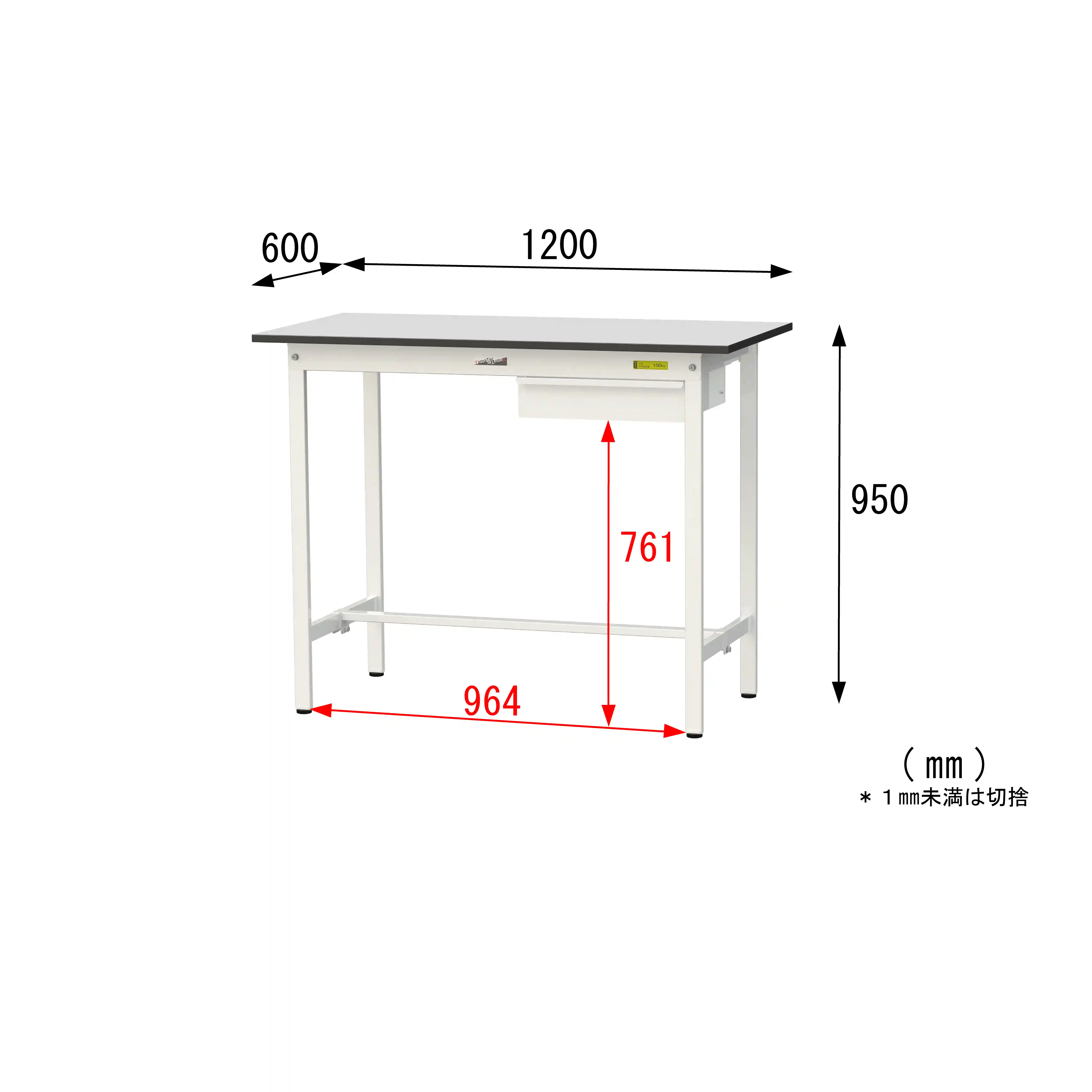 150シリーズ固定式 キャビネット付 RoHS2指令対応塩ビシート天板仕様 H950mm