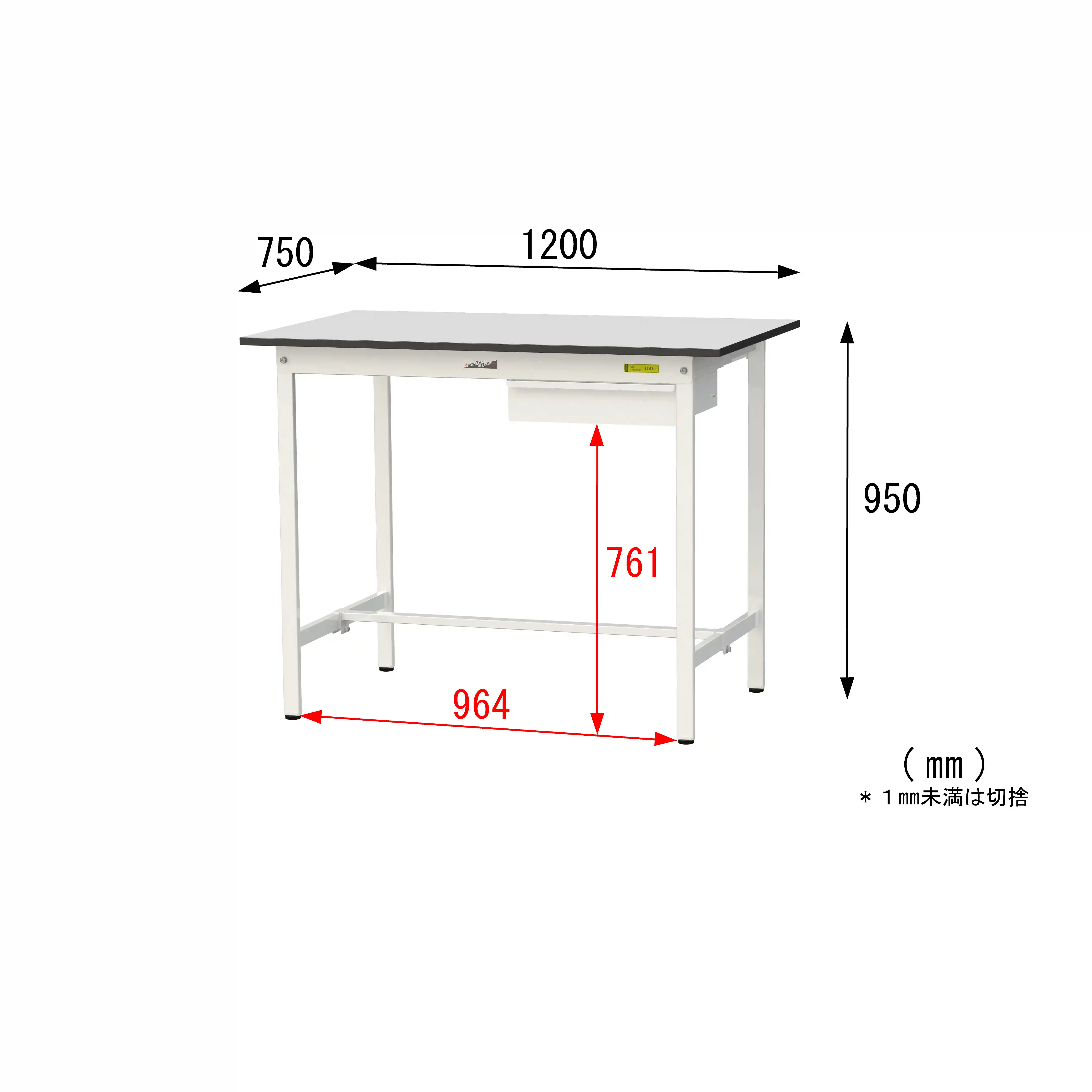 150シリーズ固定式 キャビネット付 RoHS2指令対応塩ビシート天板仕様 H950mm