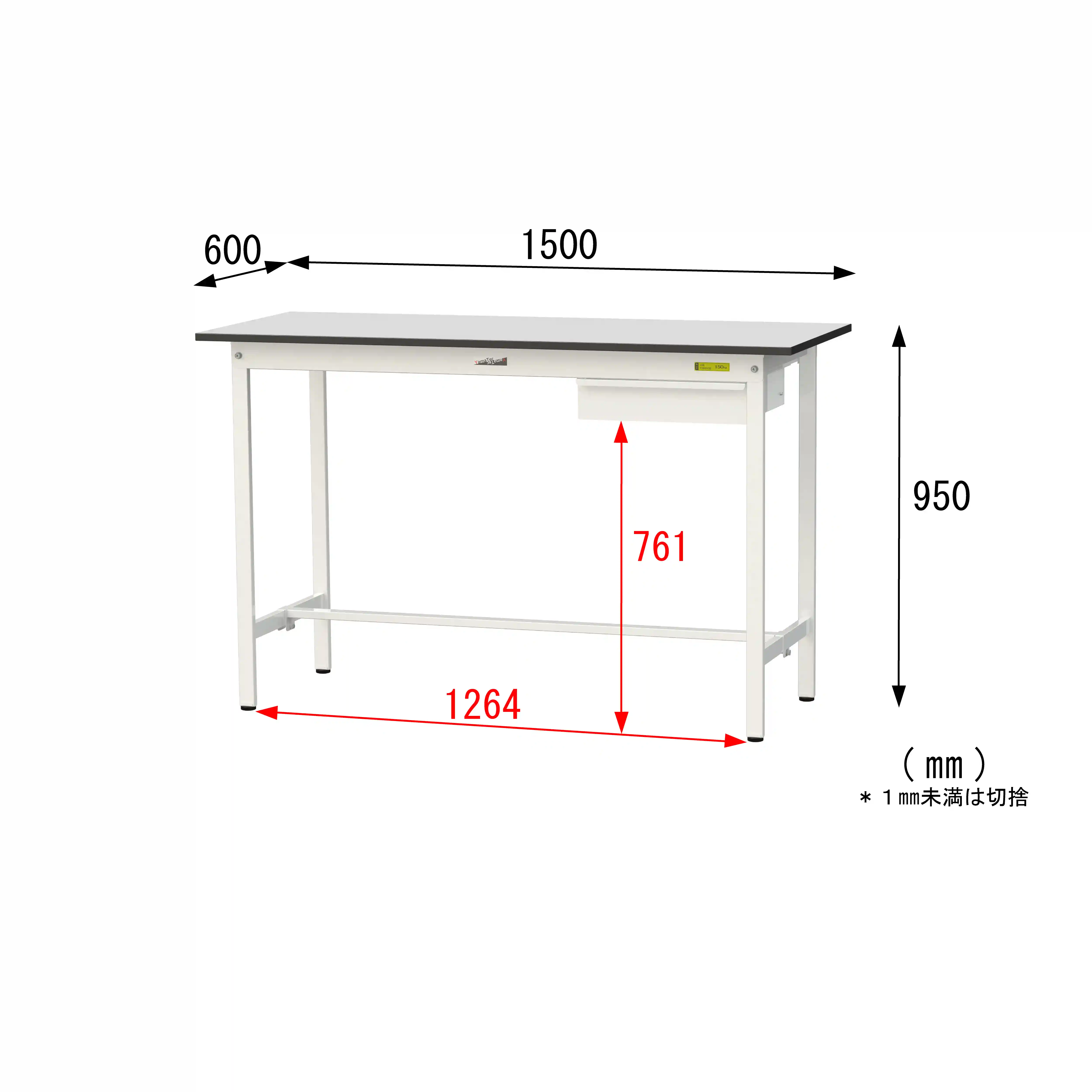 150シリーズ固定式 キャビネット付 RoHS2指令対応塩ビシート天板仕様 H950mm