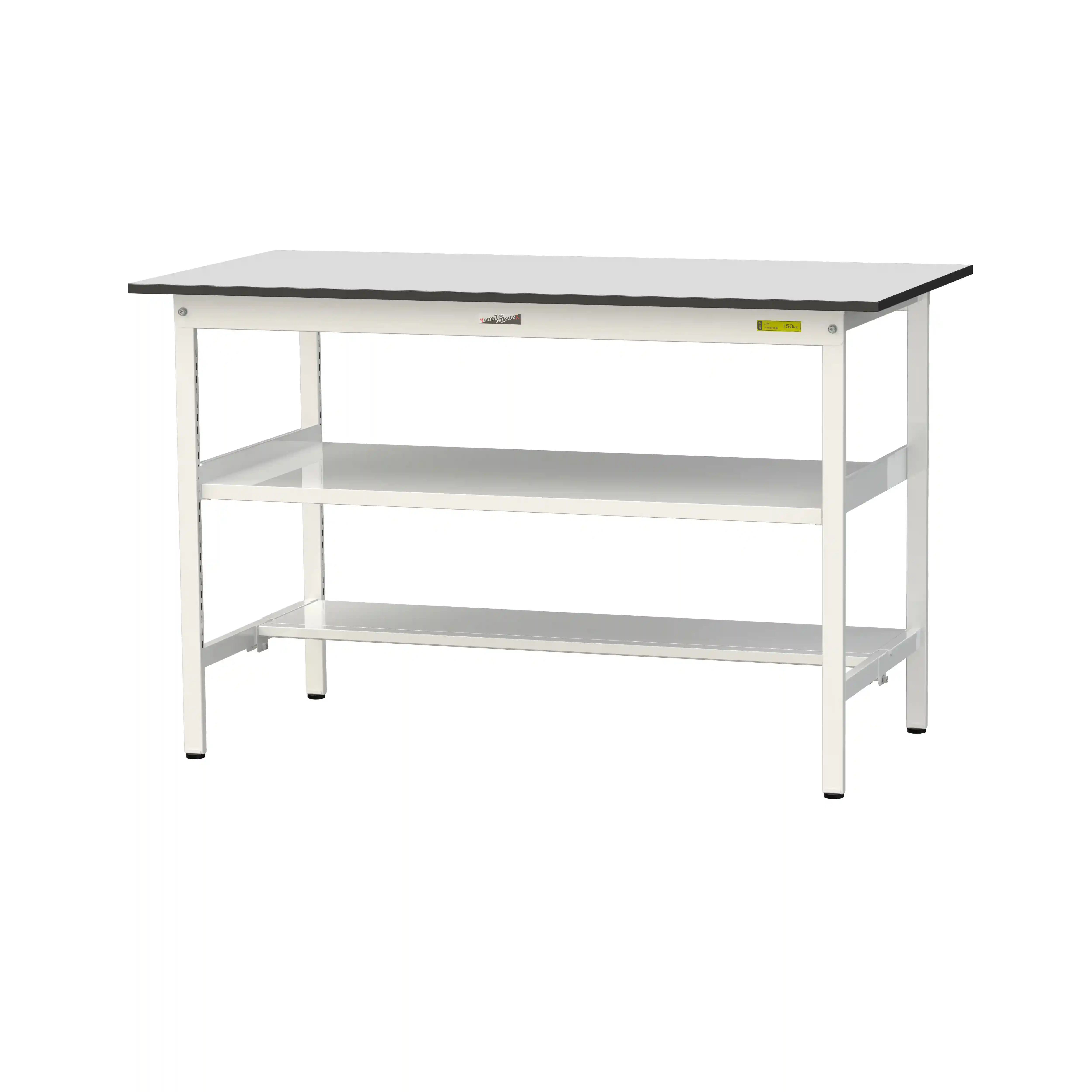 150シリーズ固定式 中間棚付 RoHS2指令対応塩ビシート天板仕様 H950mm(下段半面棚板)