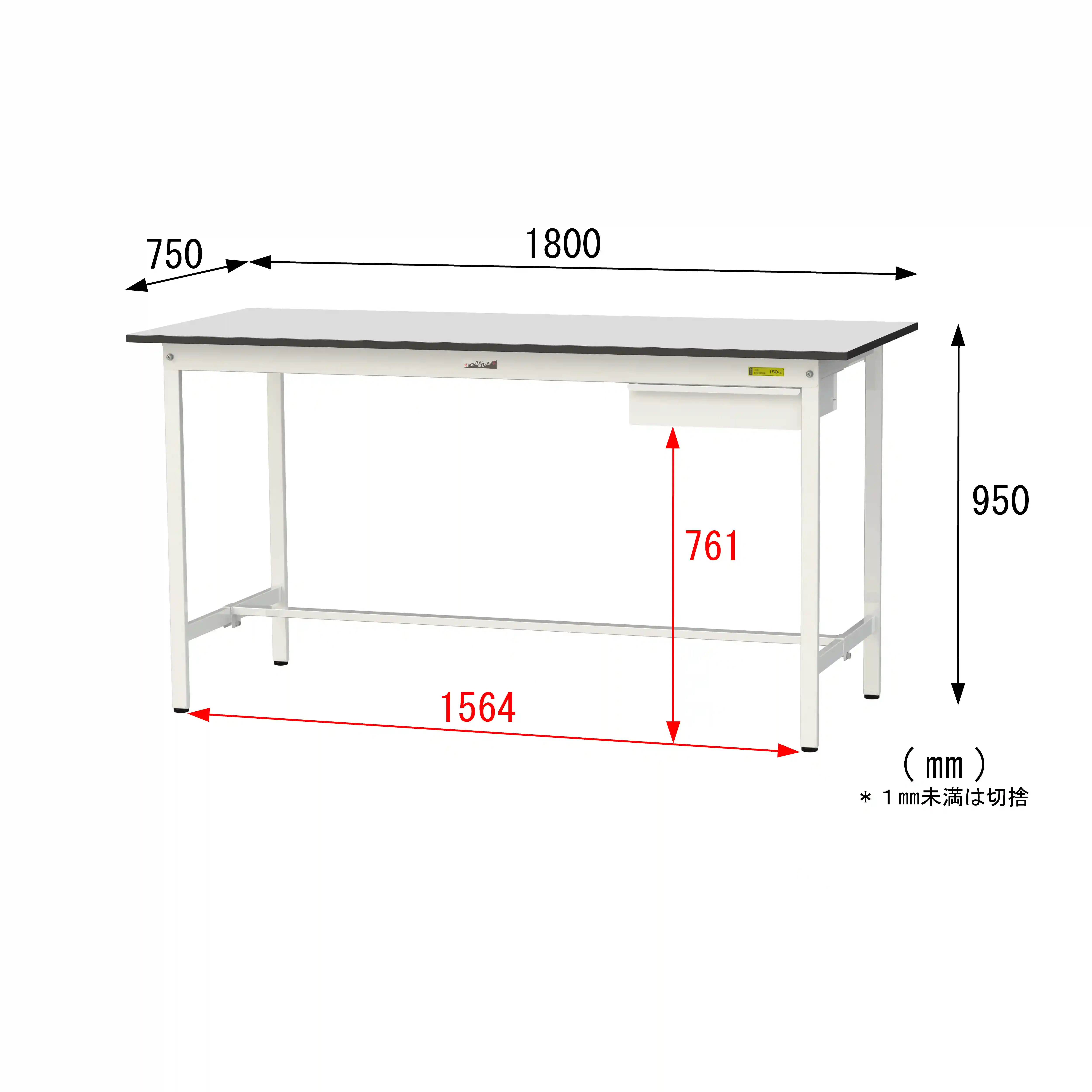 150シリーズ固定式 キャビネット付 RoHS2指令対応塩ビシート天板仕様 H950mm