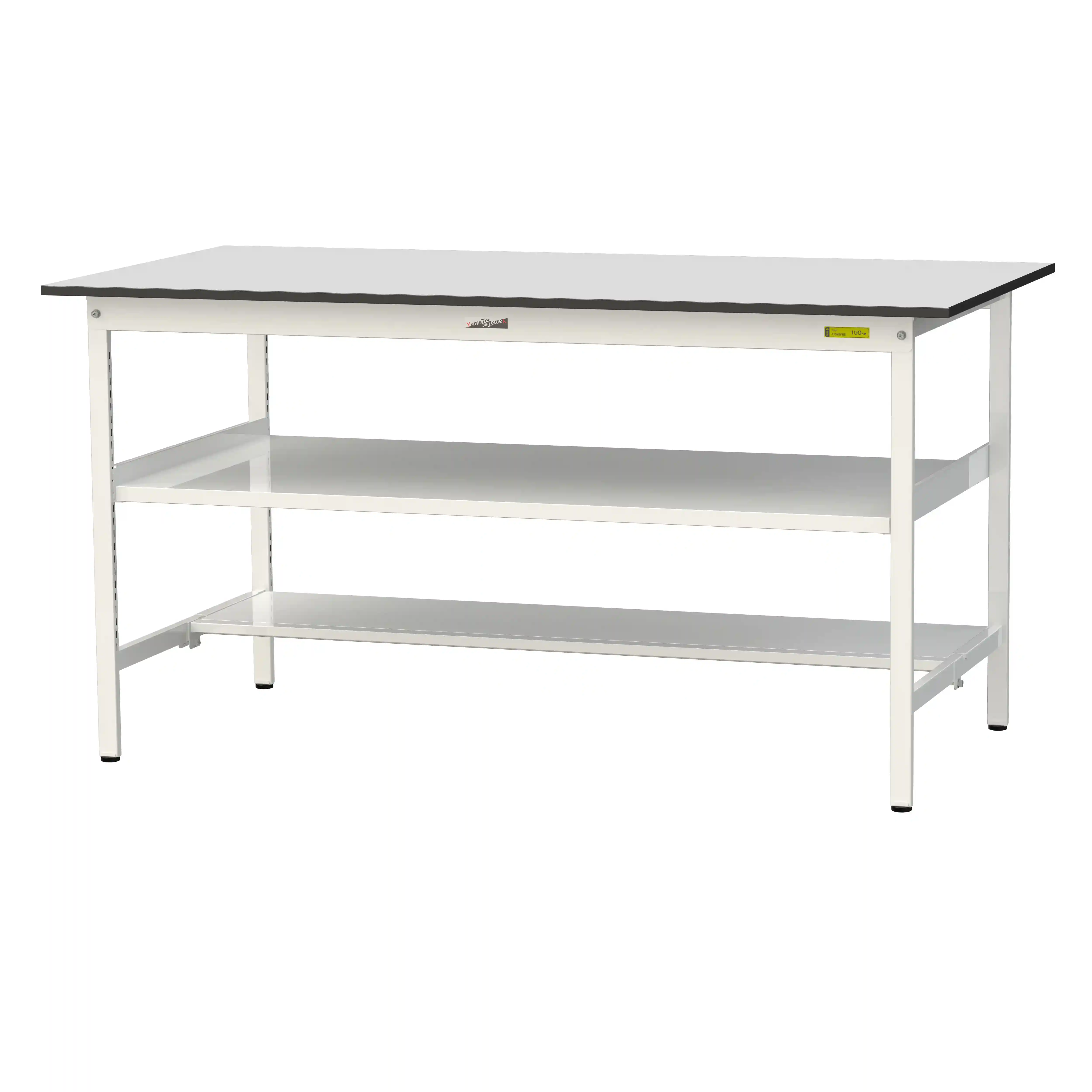150シリーズ固定式 中間棚付 RoHS2指令対応塩ビシート天板仕様 H950mm(下段半面棚板)