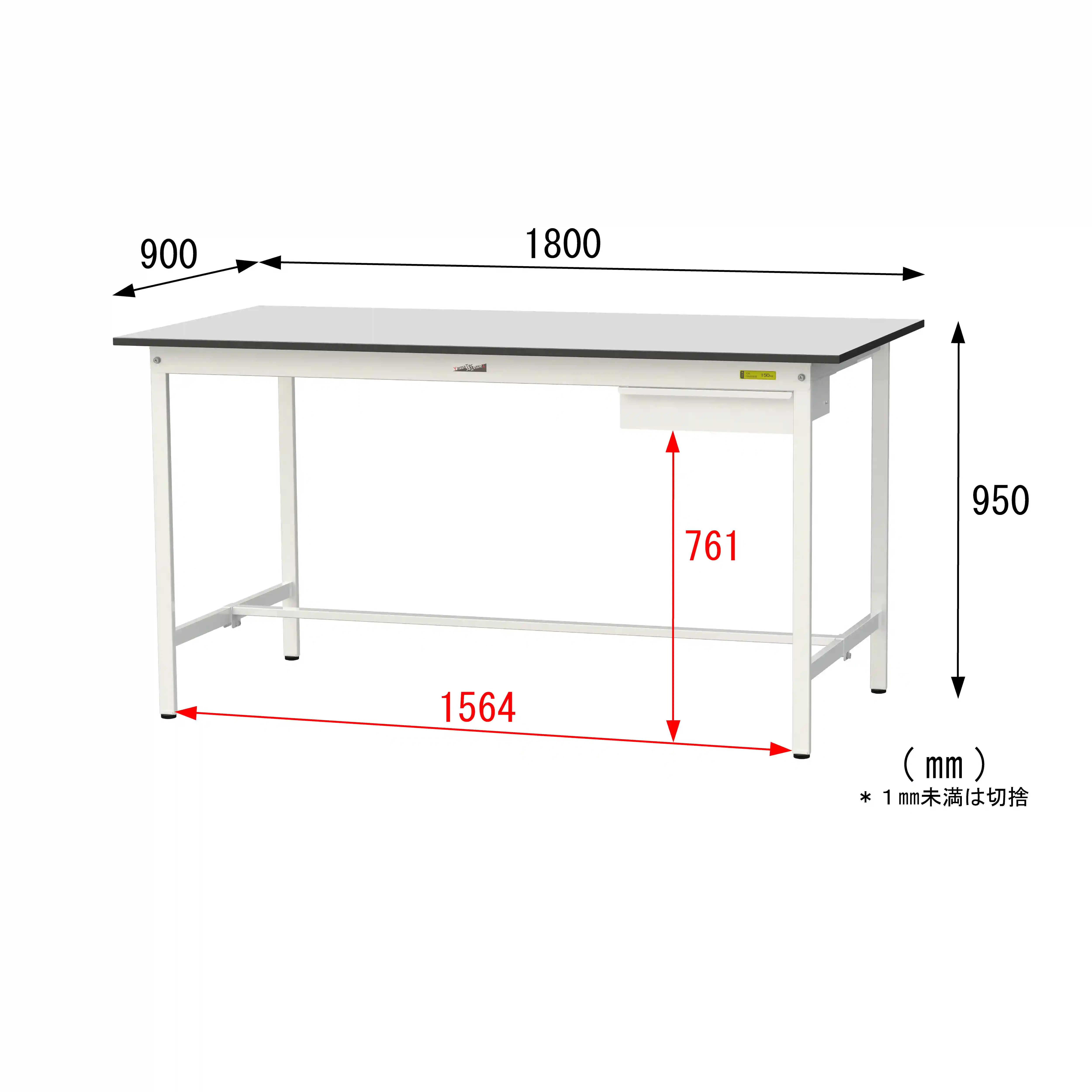 150シリーズ固定式 キャビネット付 RoHS2指令対応塩ビシート天板仕様 H950mm