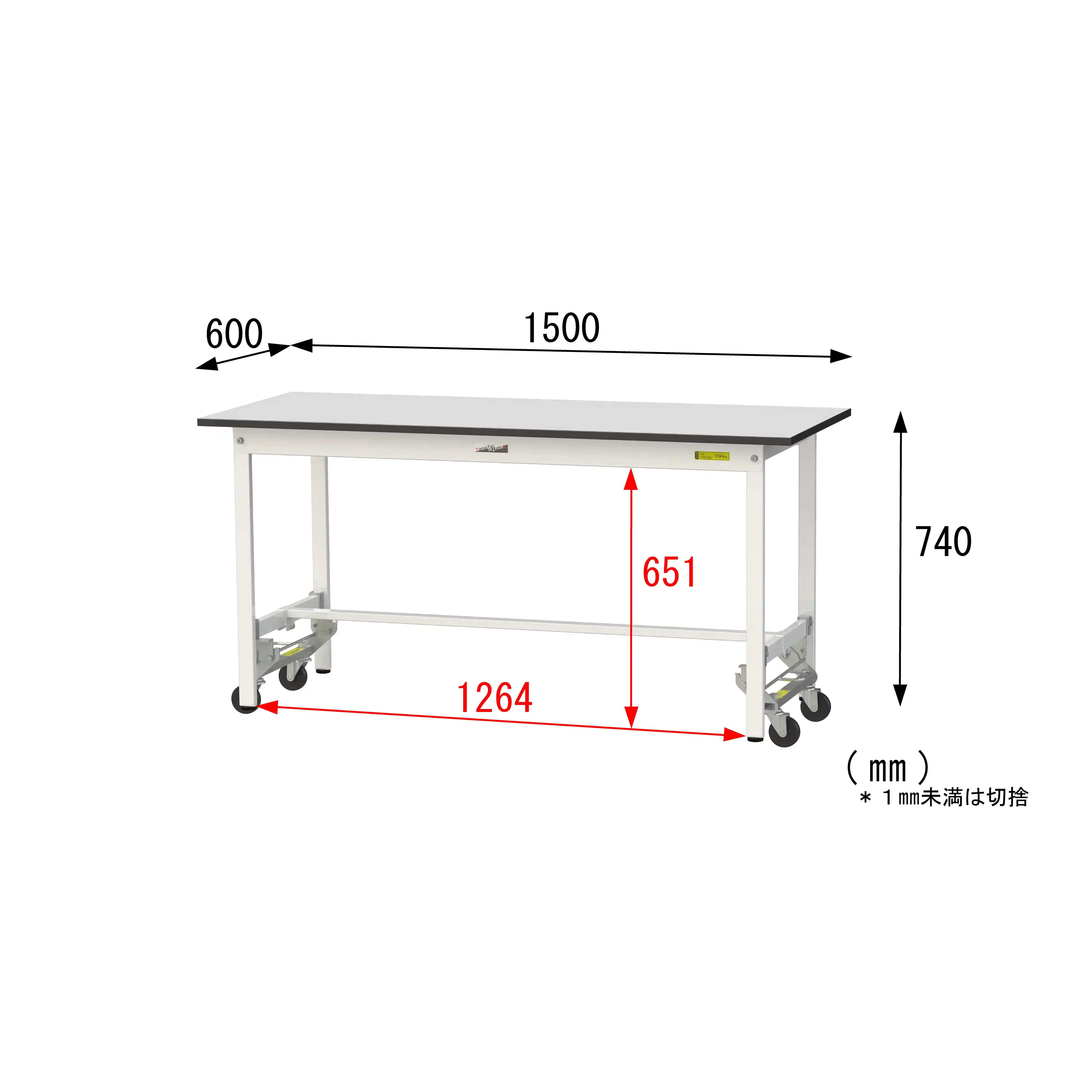 150シリーズ ワンタッチ移動タイプ RoHS2指令対応塩ビシート天板仕様 H740mm