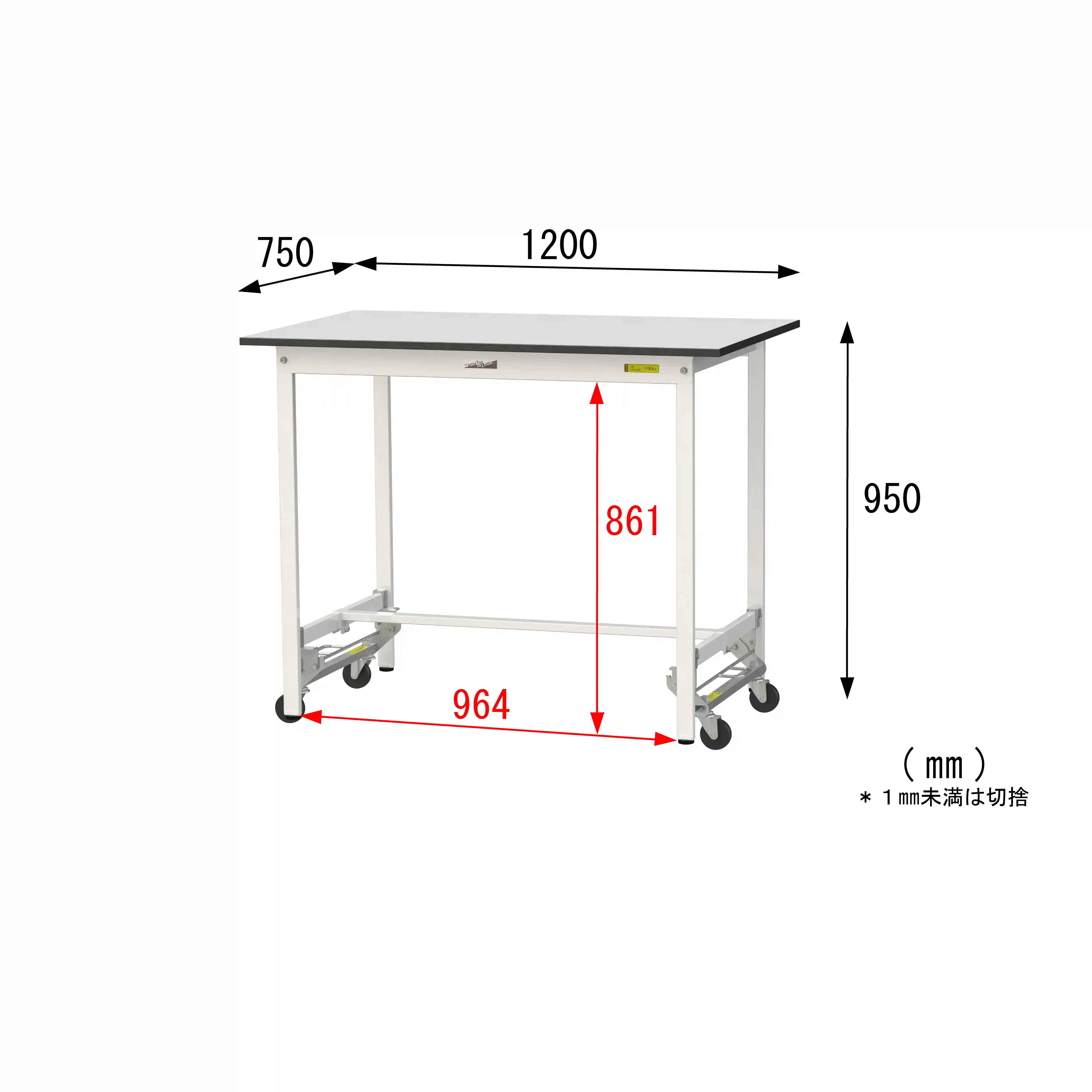 150シリーズ ワンタッチ移動タイプ RoHS2指令対応塩ビシート天板仕様 H950mm