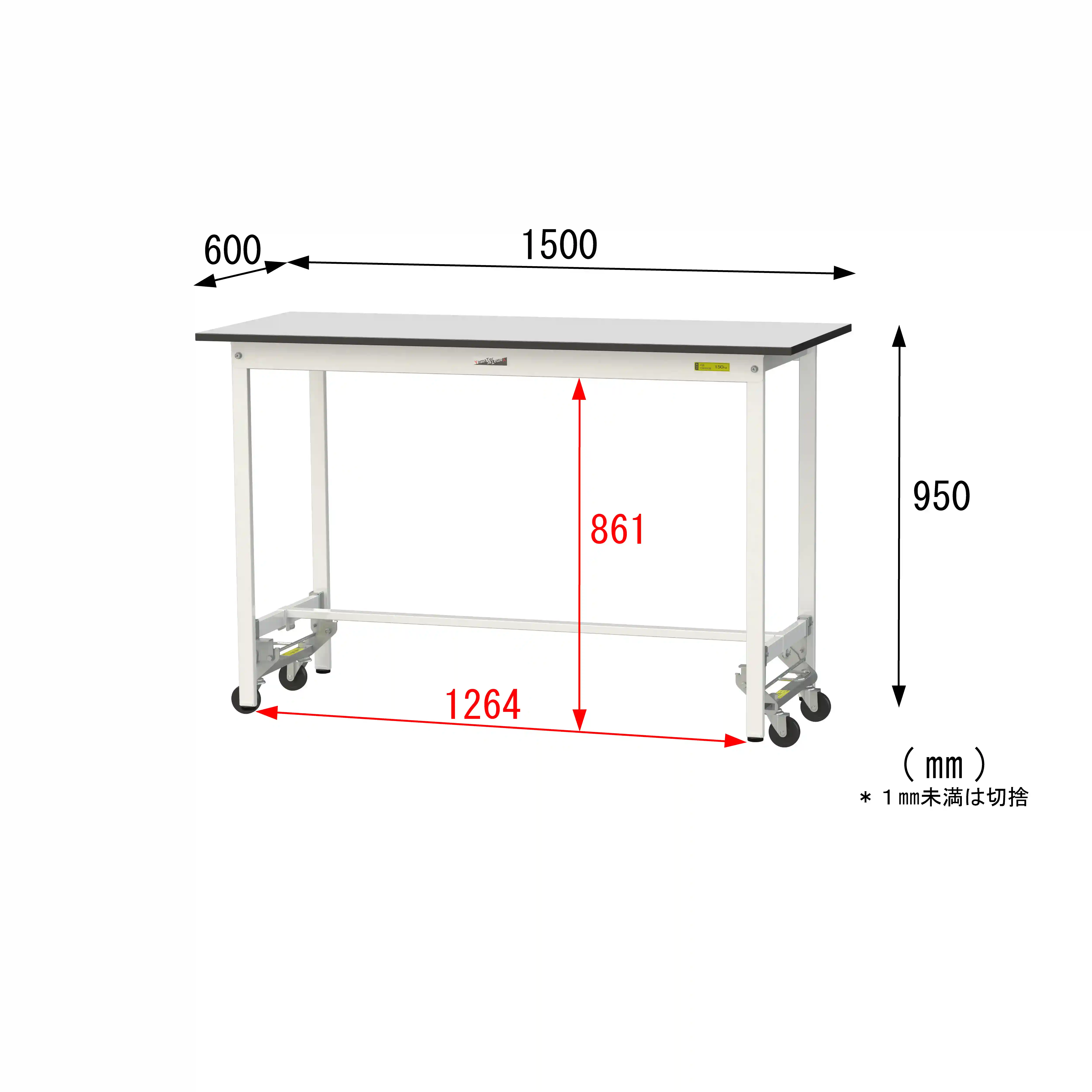 150シリーズ ワンタッチ移動タイプ RoHS2指令対応塩ビシート天板仕様 H950mm