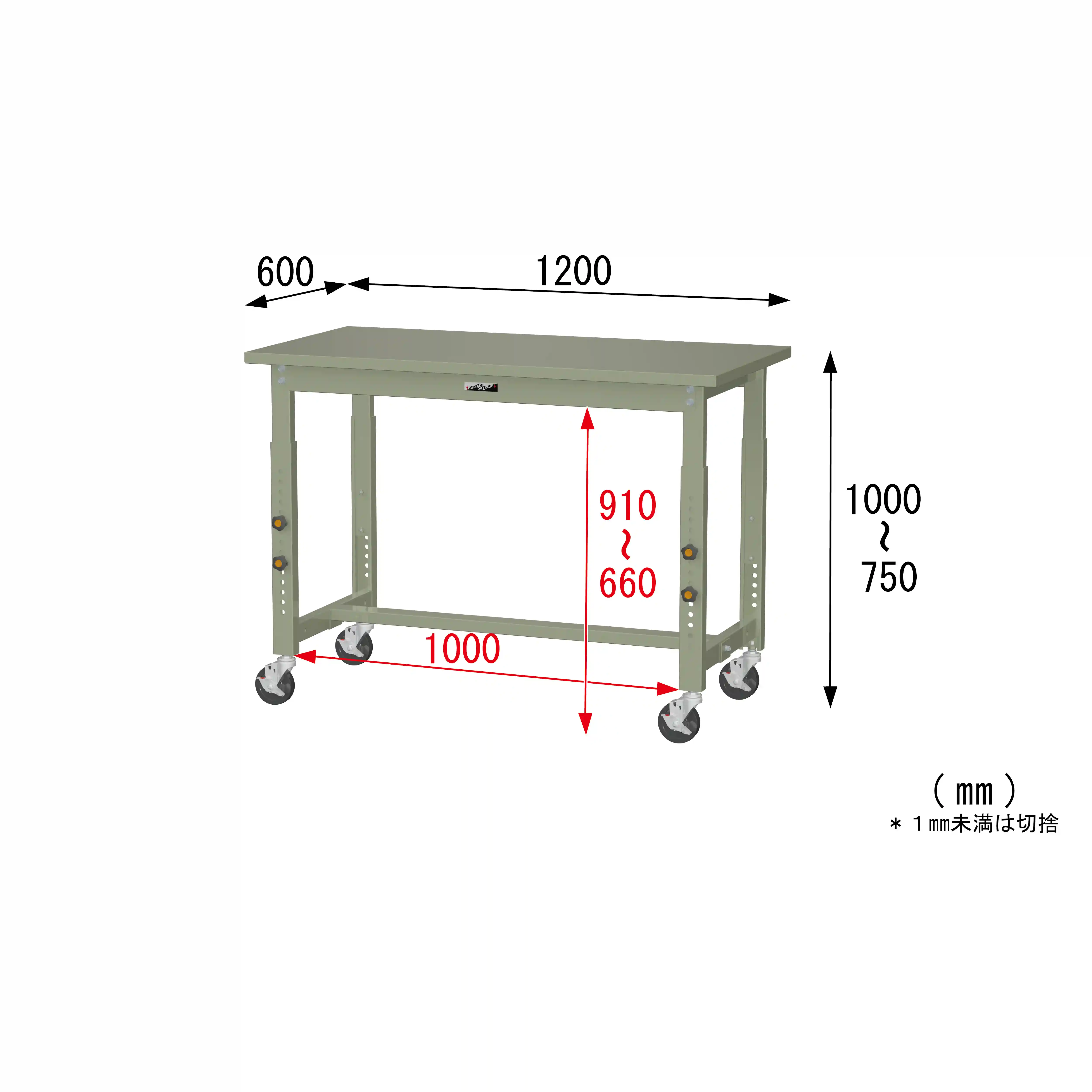 300シリーズ 高さ調整タイプ移動式 H750mm～H1000mm